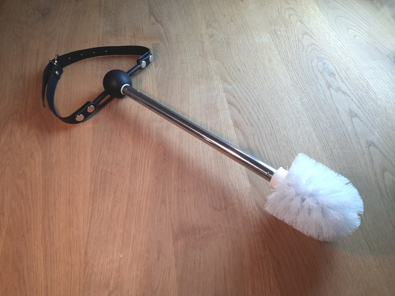 Black Toilet Brush Ball Gag Ewwwwww Etsy
