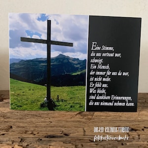 Eine Stimme, die uns vertraut war, schweigt... • Trauerkarte • Beileidskarte • Kondolenzkarte