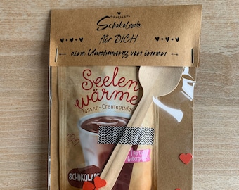 Du chocolat pour VOUS • Sac cadeau avec pouding au chocolat • Souvenir • Réconfort • Câlin de l'intérieur