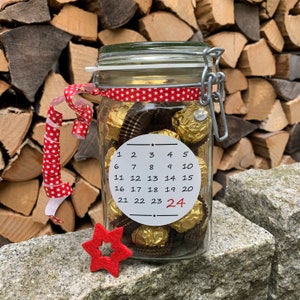 Advent calendar in a jar – DIY label with numbers | Christmas & Advent gift idea | Sticker | Gift | Bottle label