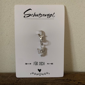 Schutzengel-Schlüsselanhänger mit Karte – Dein persönlicher Glücksbringer | Geschenk | Mitbringsel | Taschenanhänger | Engel | Trost