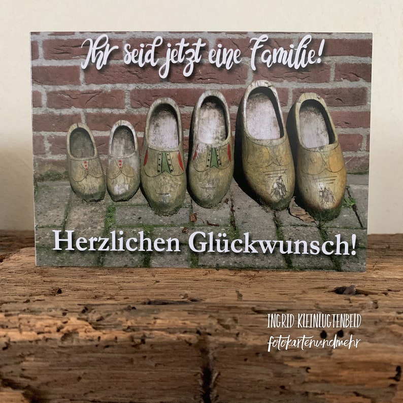 birth card Birth map Birth Welcome Saying Congratulations Wooden shoes Klompen image 1