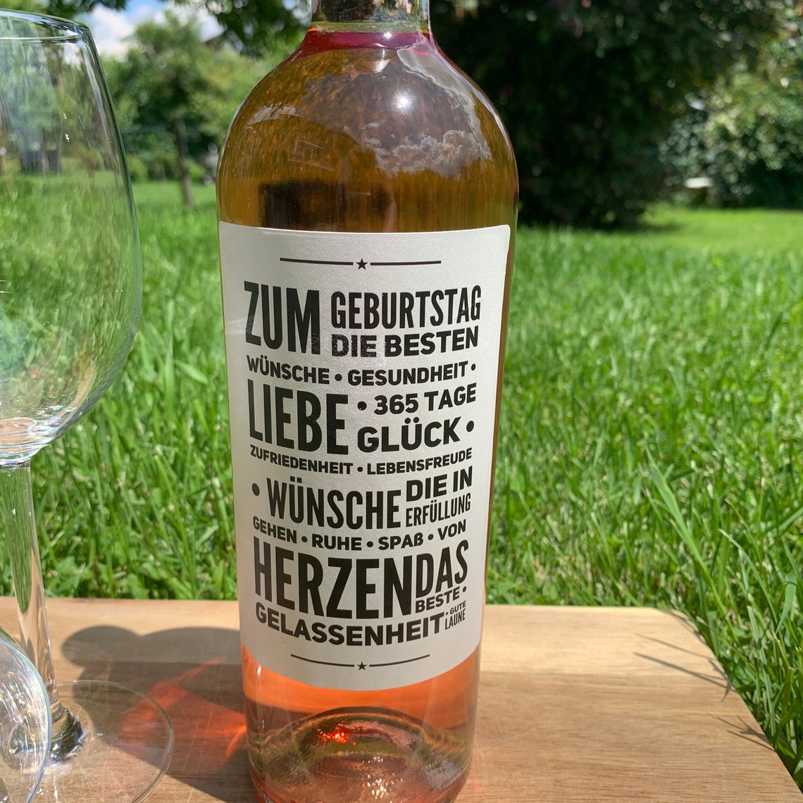 ZUM GEBURTSTAG Geburtstagswünsche Weinlabel