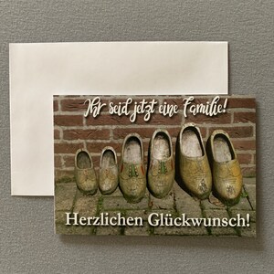 birth card Birth map Birth Welcome Saying Congratulations Wooden shoes Klompen image 2