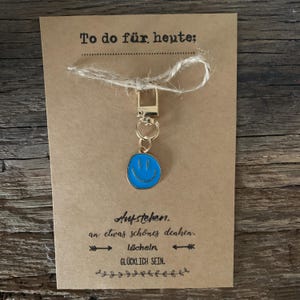 Carte avec porte-clés SMILEY pour les plus belles "à faire" ;-) | disant | Petit cadeau | souvenirs | Bijou de sac | Bagatelle