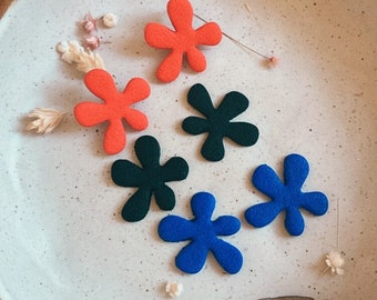 Paint splash abstract flower blob | Textured clay | Slow made minimalist polymer clay earrings | Gifts for her