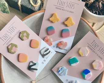 Lucky Dip Mystery surprise studs | Handmade recycled polymer clay earrings | Gifts for her