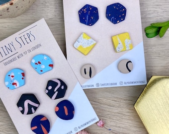 Lucky Dip Mystery surprise studs | No waste sustainable polymer clay earrings