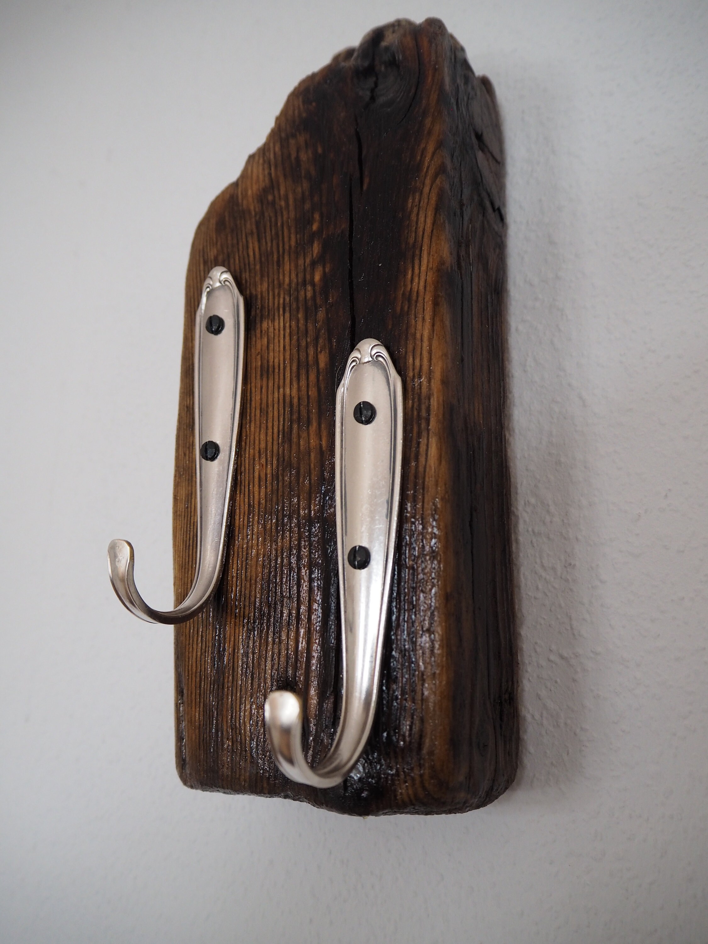 Wardrobe driftwood coat hook hook silver cutlery unique Etsy