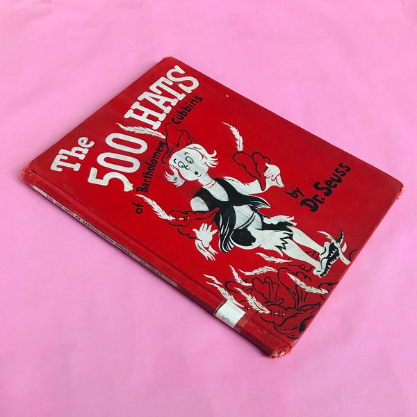 RARE Vintage Red Hardcover Edition The 500 Hats of Bartholomew Cubbins Copyright 1938 Dr. Seuss Vanguard Press New York