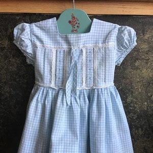 1950's Nannette Originals Blue & White Checkered Vintage Toddler Size 1 Dress image 2