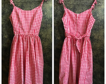 red and white checkered dress costume