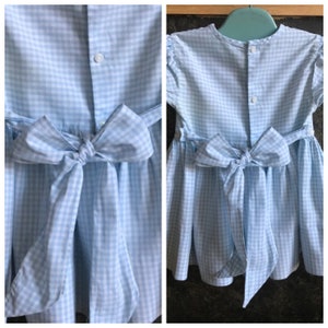 1950's Nannette Originals Blue & White Checkered Vintage Toddler Size 1 Dress image 9