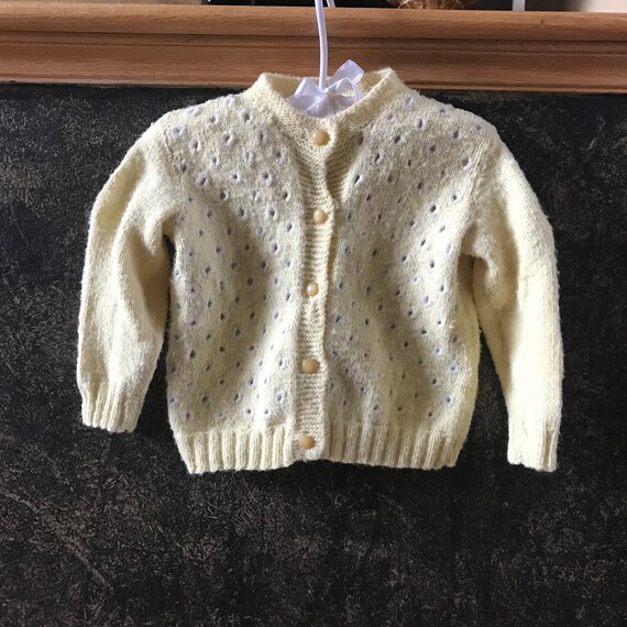 Darling Delicate Vintage Yellow Cardigan Button U… - image 1