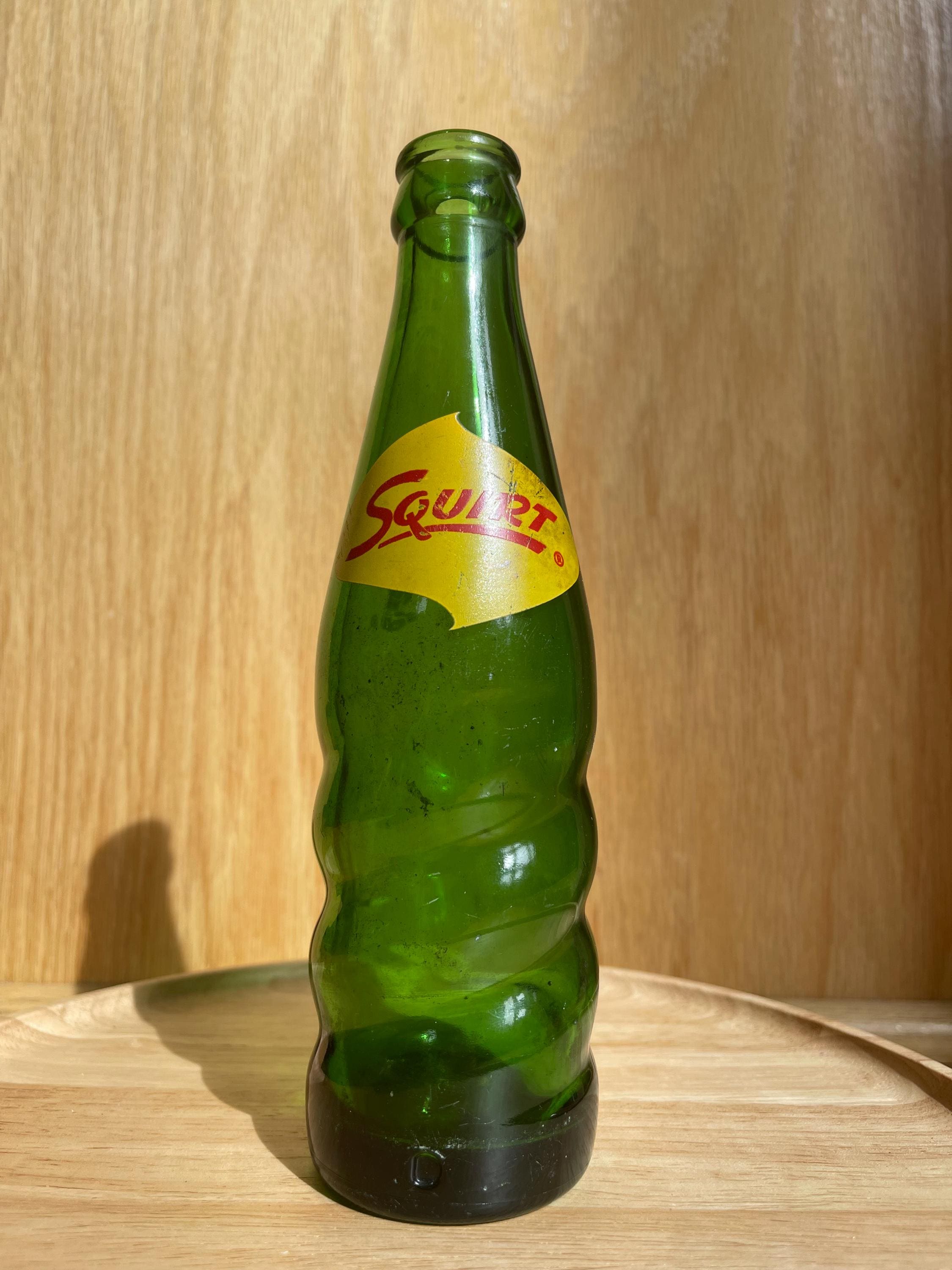 Vintage Green Glass Squirt Soda Pop Bottle 7 Oz Embeddedl-g 61 355