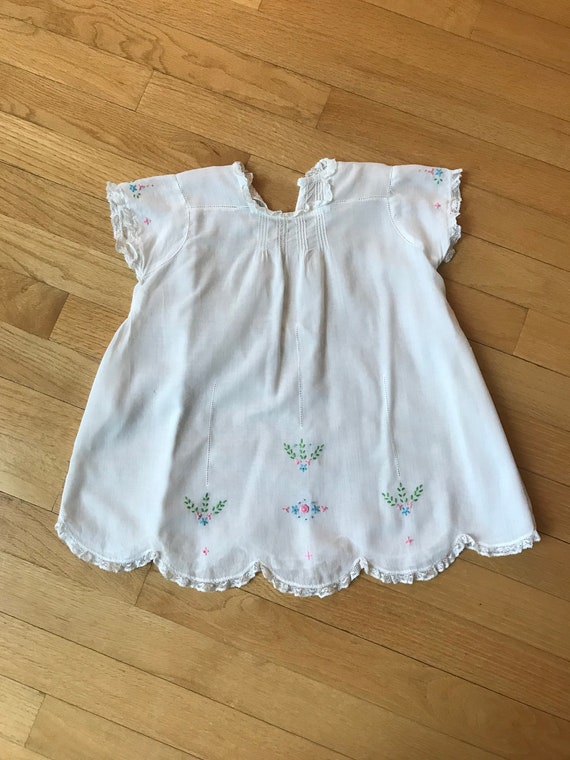 Delicate Boho Sheer White 1950's Baby Dress With Floral Embroidery Details  - Etsy