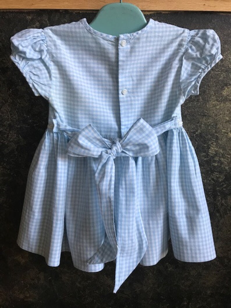 1950's Nannette Originals Blue & White Checkered Vintage Toddler Size 1 Dress image 7