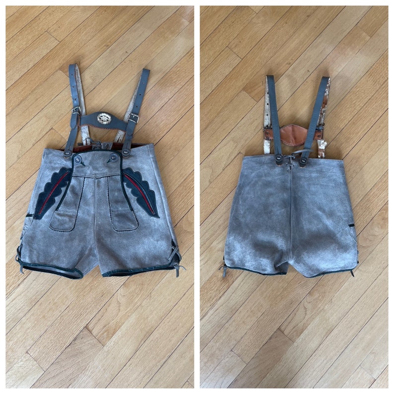 Vintage Authentic German Children's Suede Handcrafted Lederhosen