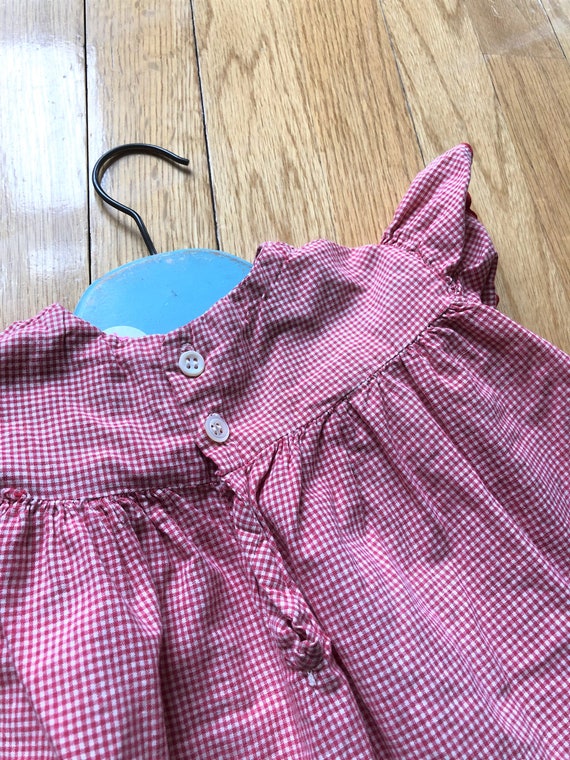 Fun Vintage 1950s/60s Red Gingham Baby Dress - image 4