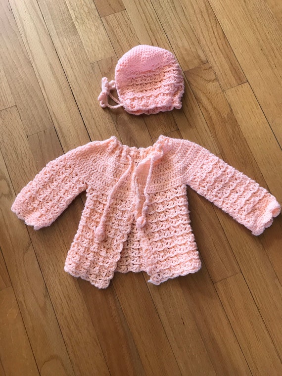 Adorable Vintage Light Pink Knit Sweater with Matc