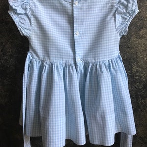 1950's Nannette Originals Blue & White Checkered Vintage Toddler Size 1 Dress image 6