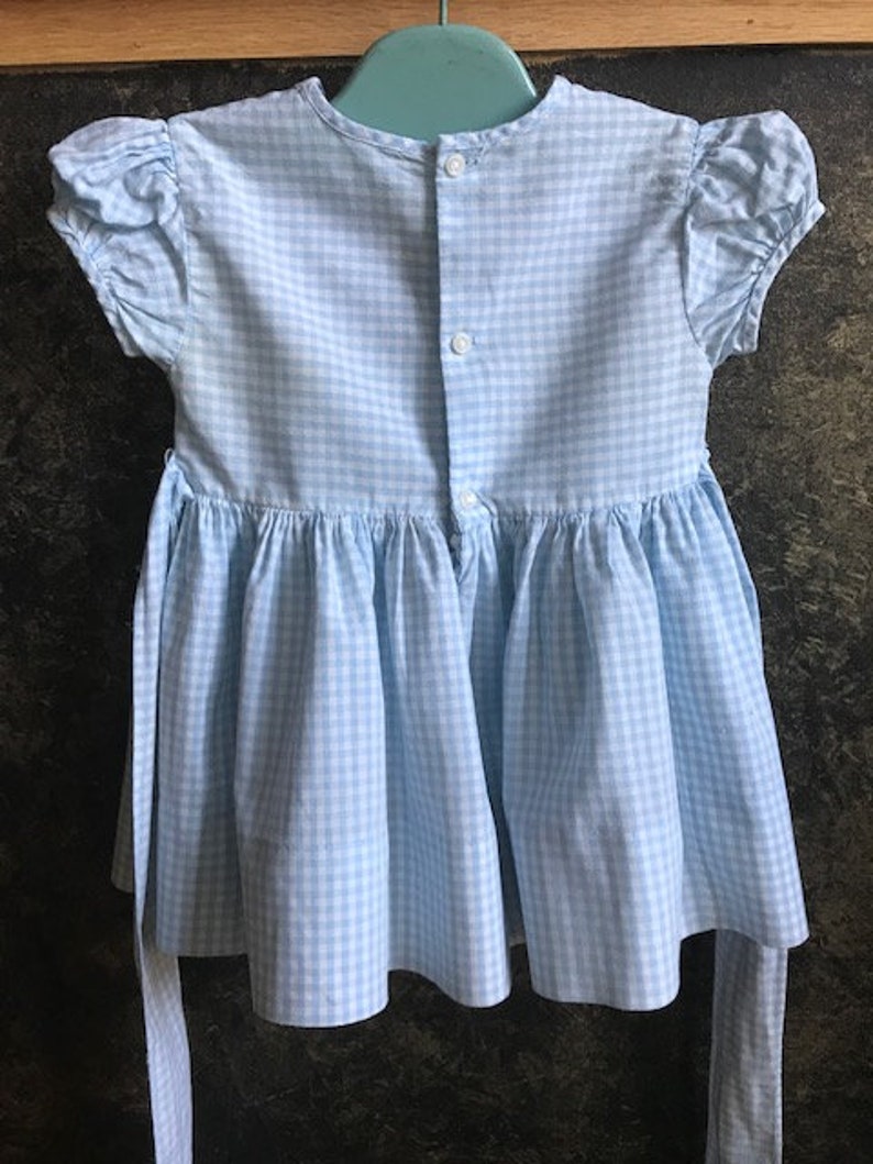 1950's Nannette Originals Blue & White Checkered Vintage Toddler Size 1 Dress image 6