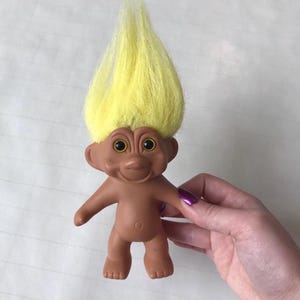 Vintage 1991 T. N. T. Yellow Hair 5” Tall Troll