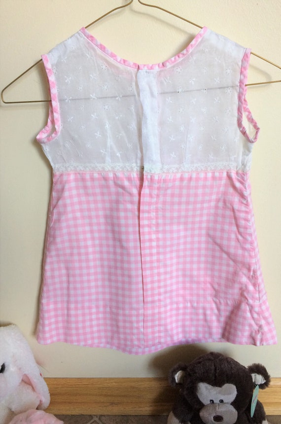 Cute Vintage 1960's Pink Gingham Toddler Dress - image 2