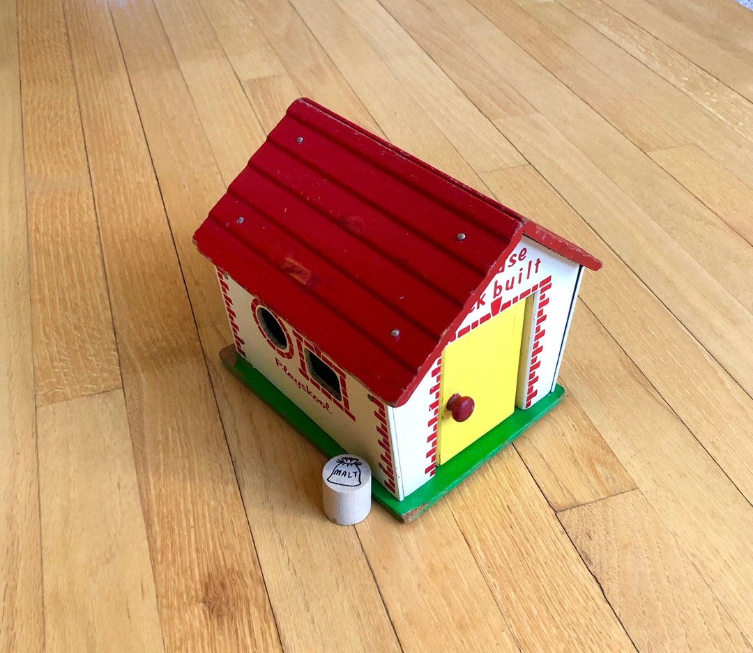 Vintage Playskool the House That Jack Built Jack and Jill Wooden House Toy Sold as Is Etsy
