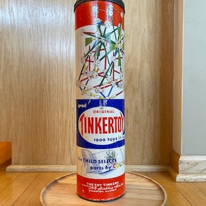 Vintage Tinkertoys Grad with Color Safe Rods Spalding Made in the USA By The toy Tinkers Inc. Evanston, IL