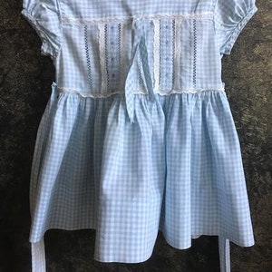 1950's Nannette Originals Blue & White Checkered Vintage Toddler Size 1 Dress image 5