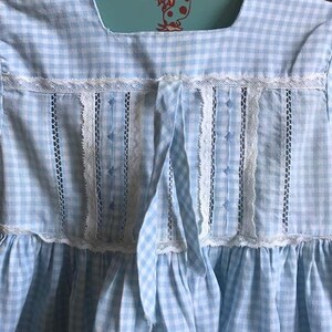 1950's Nannette Originals Blue & White Checkered Vintage Toddler Size 1 Dress image 4