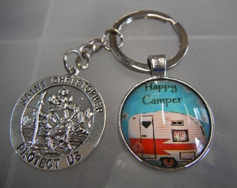 St Christopher and Caravan Keyring Gift Boxed