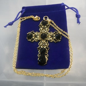 XL Italian Designer Style Cross Necklace Gift Boxed zdjęcie 4