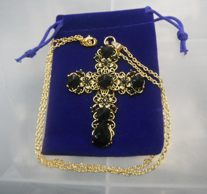 XL Italian Designer Style Cross Necklace Gift Boxed zdjęcie 4