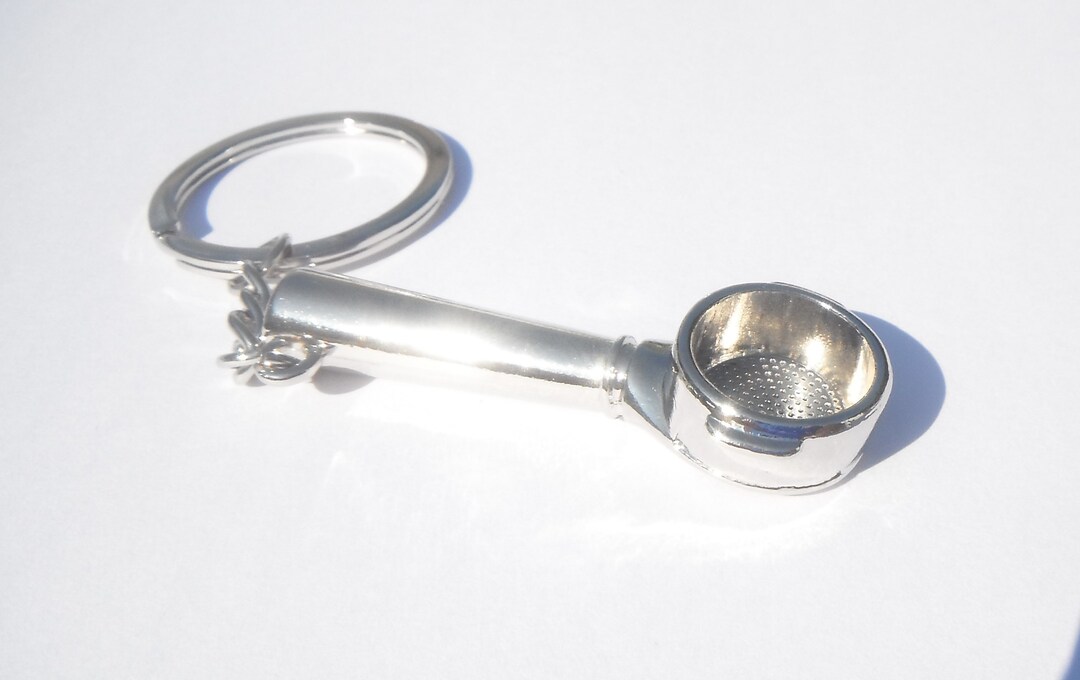 Barista Espresso Coffee Filter Tool Chrome Metal Keyring Gift Etsy