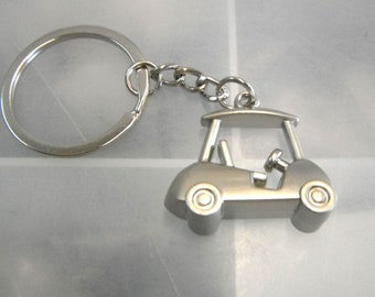 Golf Cart Silberfarbe Schlüsselanhänger in Geschenkbox