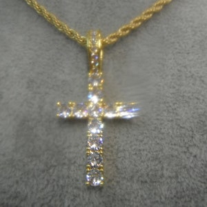 Beautiful Golden Diamonate Cross Strong Golden Chain Gift Boxed
