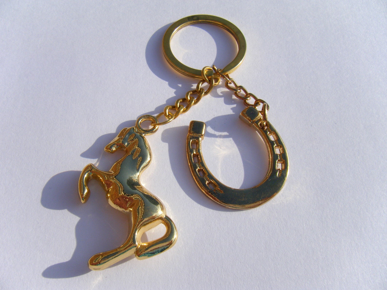 Horse Keyring with Lucky Golden Horseshoe Key chain Gift Boxed Etsy