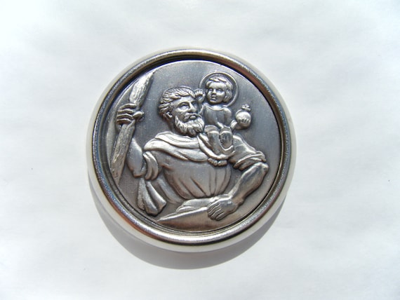 Christopher car plaque gift magnet adhesive gold prayer card Catholic St