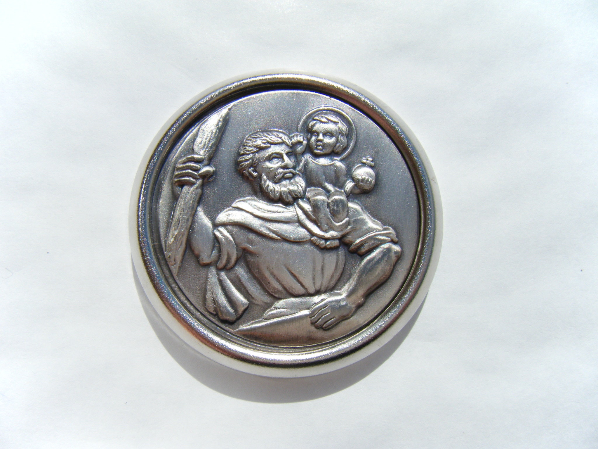 PENDENTIF VOITURE ST CHRISTOPHE ACRYLIQUE D88MM - Articles Religieux