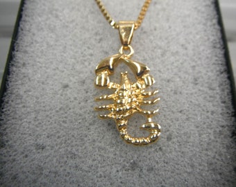 Golden Scorpion Necklace Gift Boxed