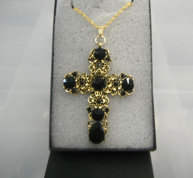 XL Italian Designer Style Cross Necklace Gift Boxed zdjęcie 3