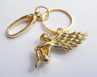 Goldener Engel Schlüsselring Goldene Metall Halskette Engel Figur Geschenk Boxed