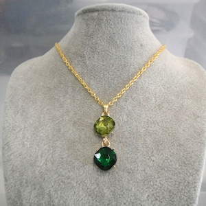 Emerald Green Colour Golden Necklace Gift Boxed
