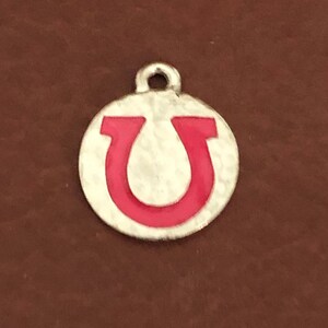 Médaillons en fer à cheval martelé, fer à cheval rose, petite étiquette cercle en étain Médaille pour chien personnalisée avec gravure diamant, médaille de chat pour collier de chien, collier de chat