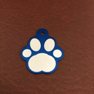 Médaille empreinte de patte, médaille en forme de patte, chien, chat, chiot, chaton, petit animal et animal de compagnie Médaille d'identification personnalisée en aluminium avec gravure diamant