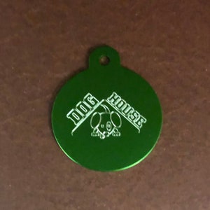 Niche pour chien, grand médaillon circulaire en aluminium, diamants personnalisés gravés, chat, médaillon d'identification humaine pour chien pour sacs, sacs à dos, porte-clés CAYyAPLCT