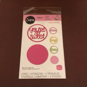 Cercles de mots, Sizzix, Thinlits, 6 matrices, par Stephanie Barnard, 661577, You're So Sweet, Dream, Laugh and Friend, pour la fabrication de cartes