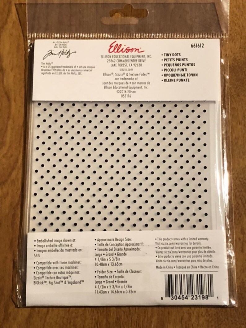 Tiny Dots Sizzix Texture Fades A2 Embossing Folder By Tim Etsy